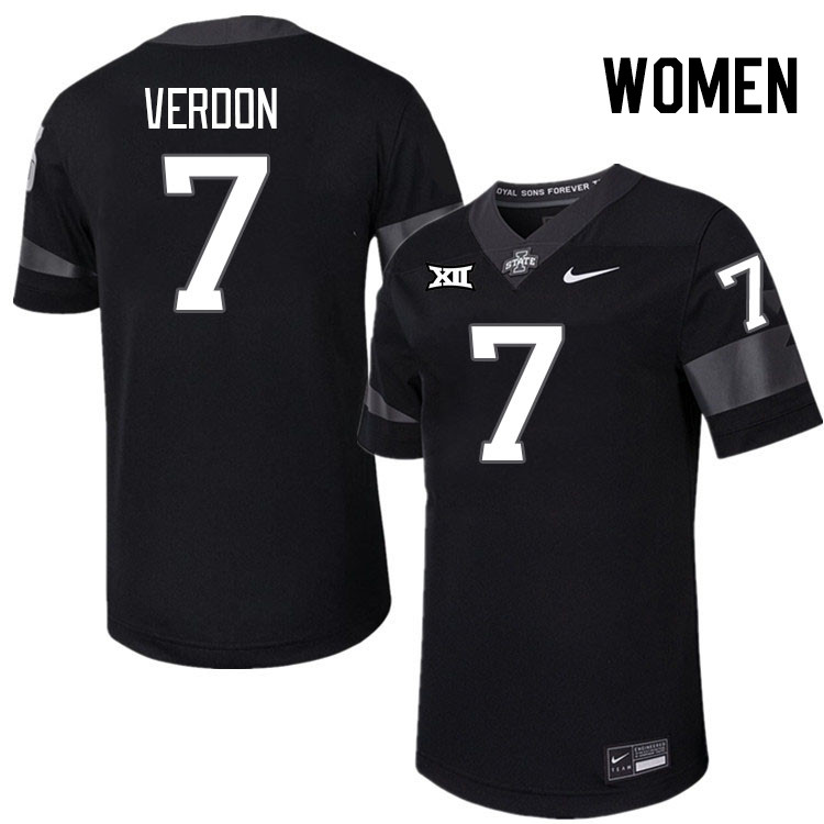 Women #7 Malik Verdon Iowa State Cyclones College Football Jerseys Stitched-Black